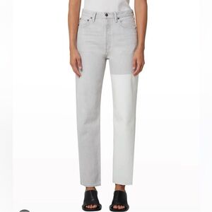 AGOLDE Pieced 90s Organic Cotton Denim and Leather Jeans